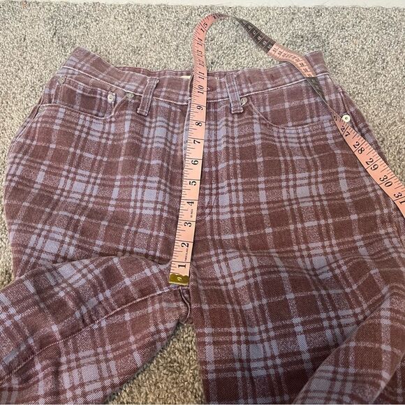 Madewell The Perfect Vintage Straight Jean in Cabernet Plaid - Picture 15 of 16